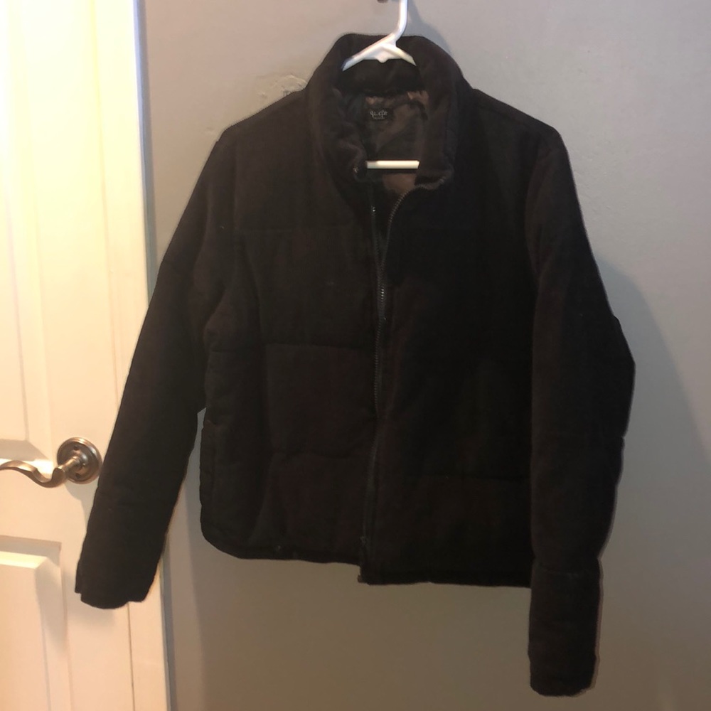 Brandy melville corduroy black puffy jacket